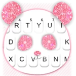 glitter pink panda keyboard th android application logo